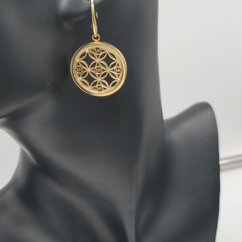 SOLD SANDRA/MICHAEL KORS EARRINGS LOGO FILIGREE. - Picture 7 of 11